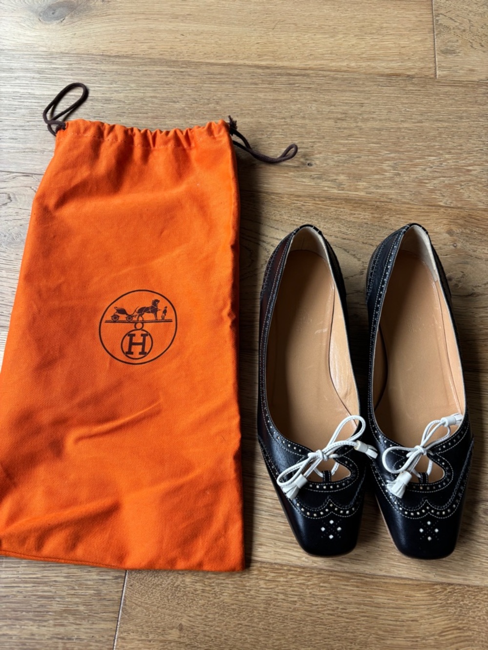 Hermes square toe tassle loafers womens 37/7